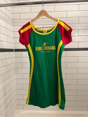 Grenada Green Colorblock Mini Dress